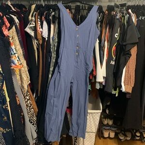 Pin striped blue jumpsuit